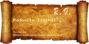 Radovits Ildikó névjegykártya